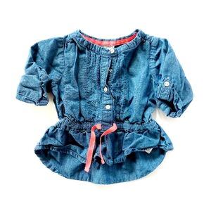 Denim/Chambray Peplum Shirt size‎ 9 months Carters Infant Family Photos